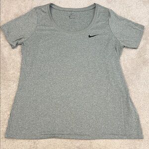 Nike dri-fit gray scoop neck tee